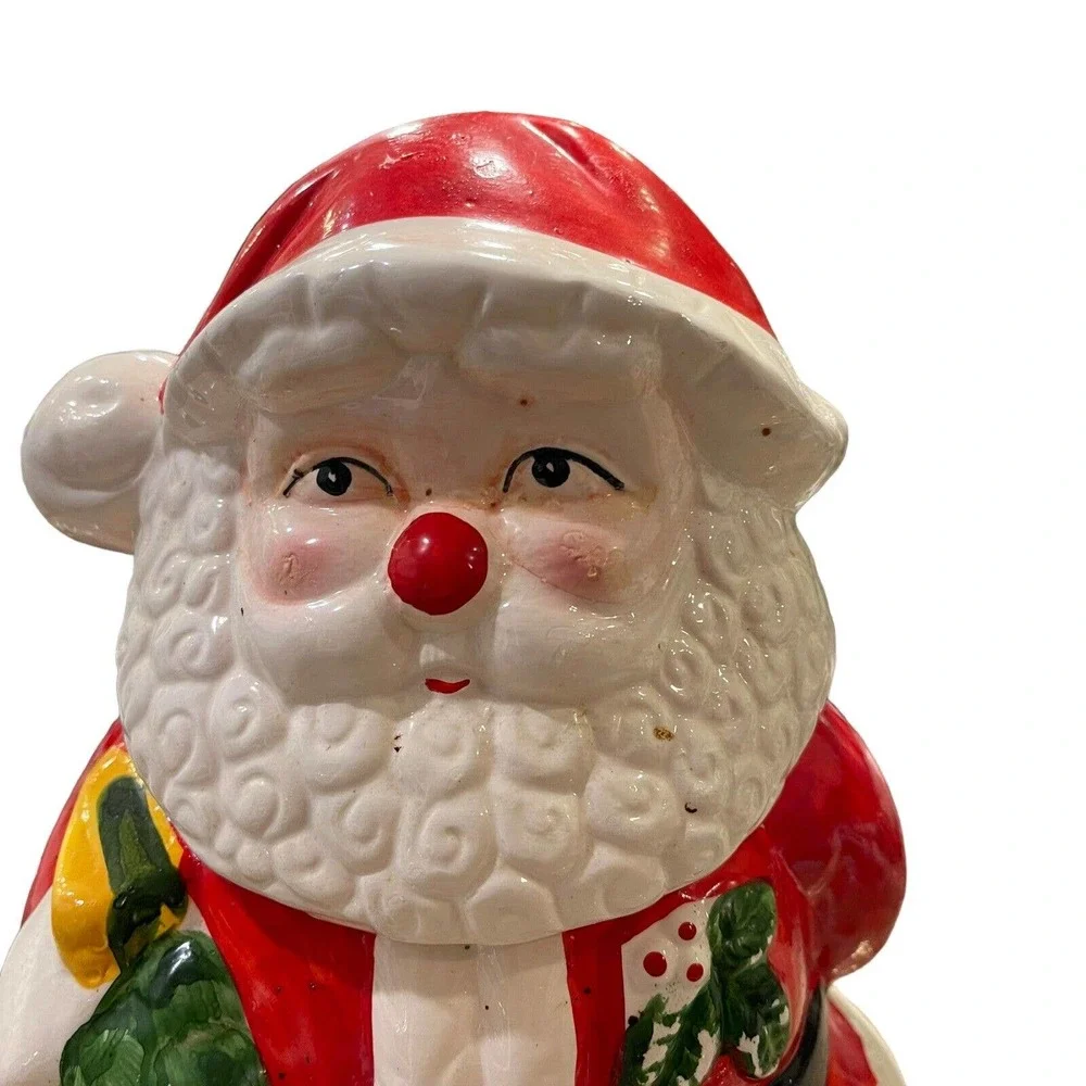 VTG Santa Claus St.‎ Nick Ceramic Porcelain Cookie Jar Christmas Holiday Decor